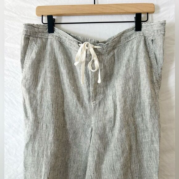 Caslon Pants Women’s Linen Blend Drawstring Beach Lounge Casual Large - Picture 2 of 10